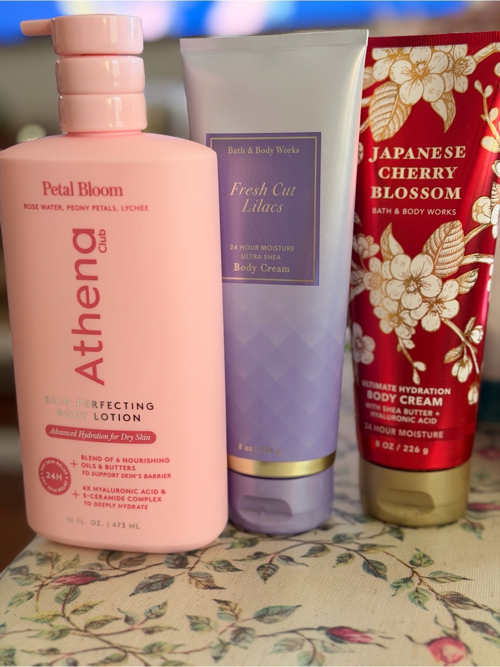Athena Petal Bloom Body Lotion and BBW body creams duo